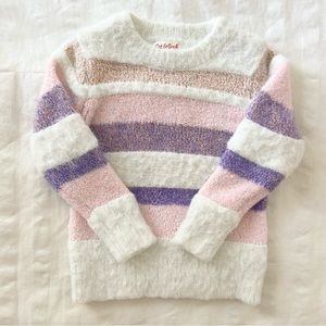 Cat & Jack Striped Fuzzy Sweater